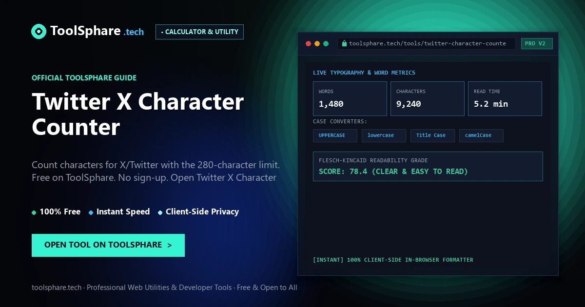 Twitter X Character Counter: free online guide - ToolSphare Guide