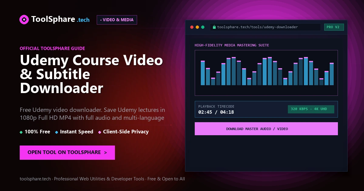 Udemy Course Video & Subtitle Downloader: free online guide - ToolSphare Guide