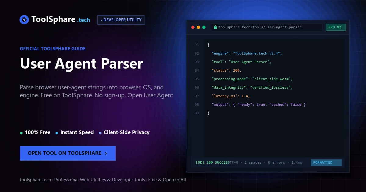 User Agent Parser: free online guide - ToolSphare Guide