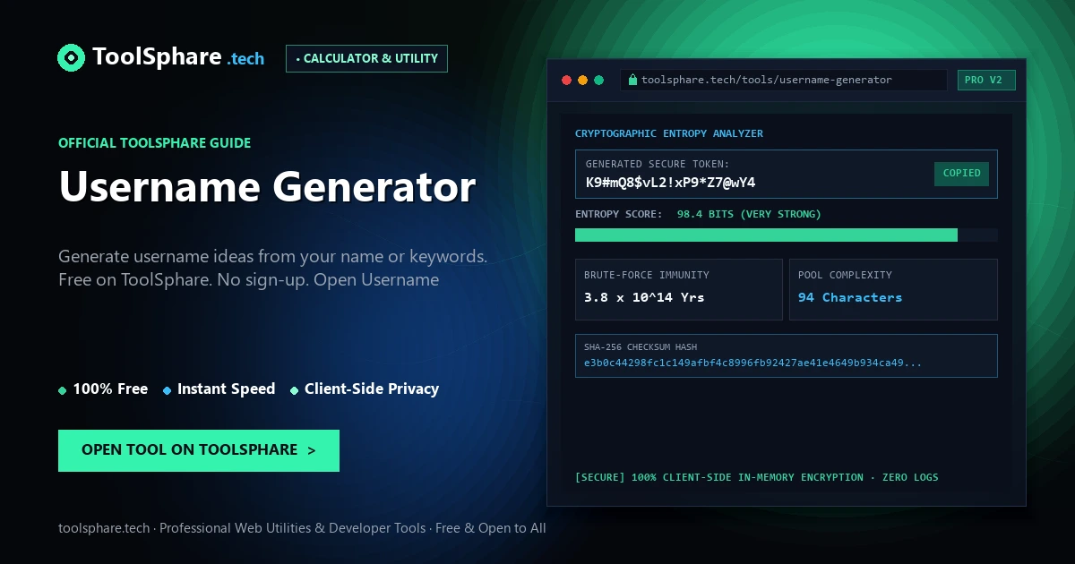 Username Generator: free online guide - ToolSphare Guide