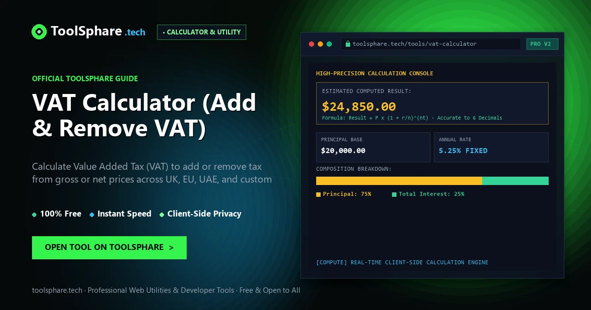 VAT Calculator (Add & Remove VAT): free online guide - ToolSphare Guide