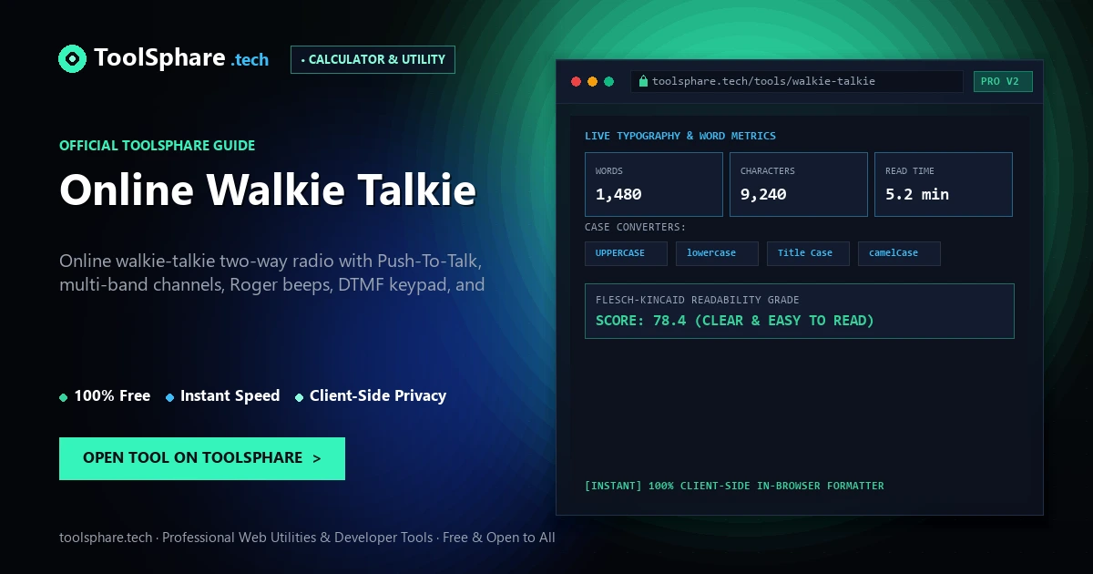 Online Walkie Talkie: free online guide - ToolSphare Guide