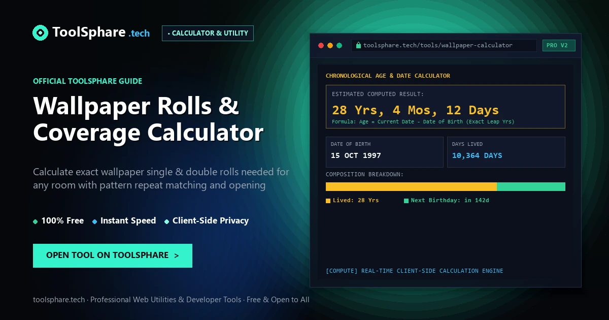 Wallpaper Rolls & Coverage Calculator: free online guide - ToolSphare Guide