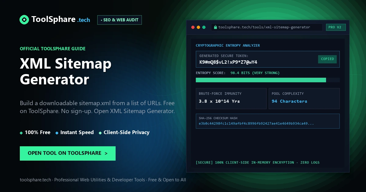 XML Sitemap Generator: free online guide - ToolSphare Guide