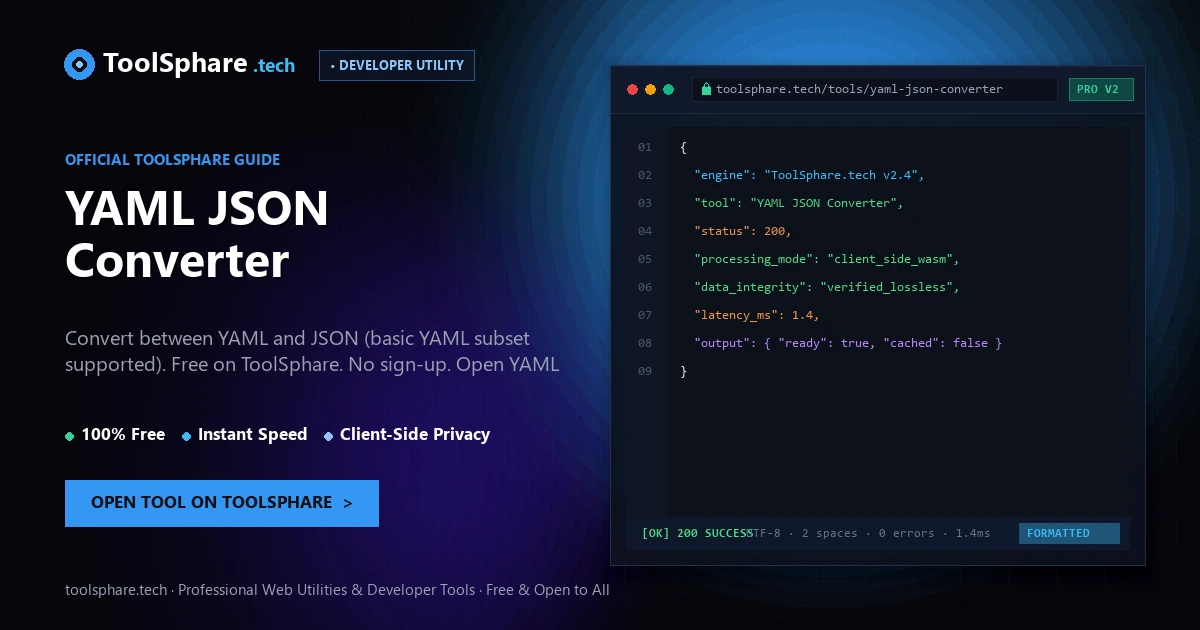 YAML JSON Converter: free online guide - ToolSphare Guide
