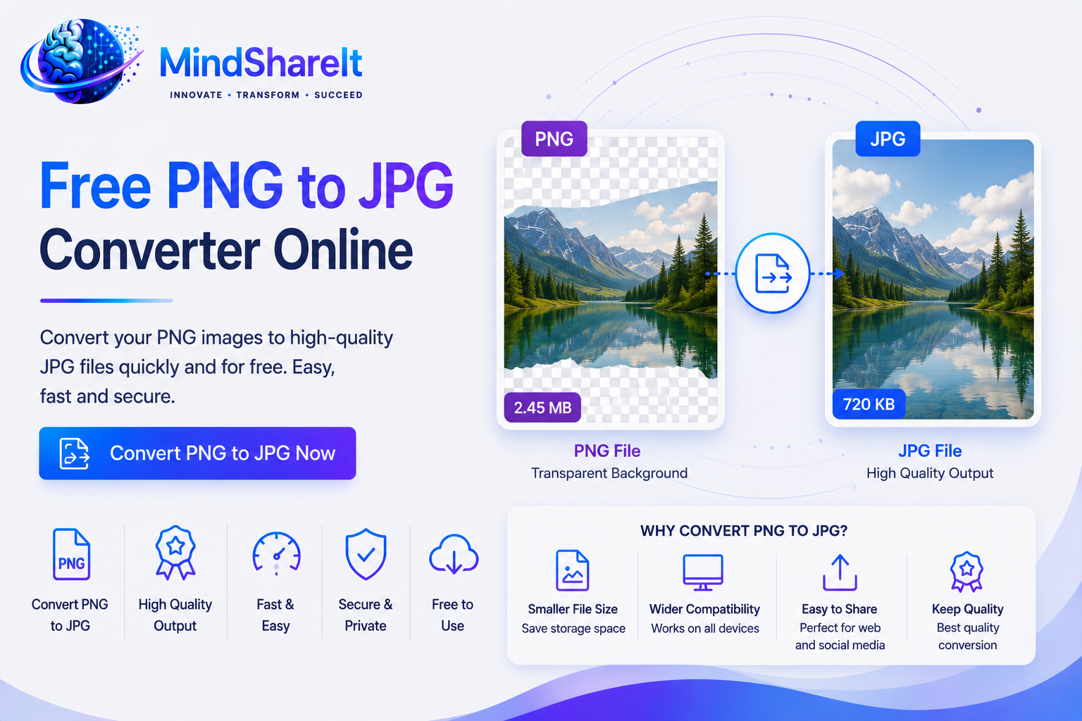 ToolSphare پر مفت PNG سے JPG ٹول کا اسکرین شاٹ
