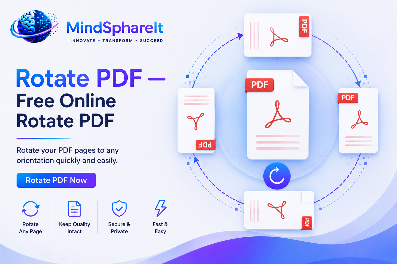 Screenshot des kostenlosen PDF drehen-Tools auf ToolSphare