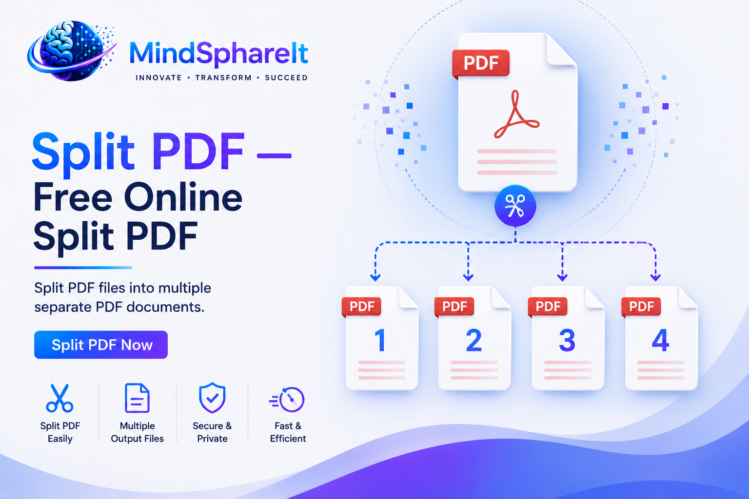 Capture d'écran de l'outil gratuit Fractionner un PDF sur ToolSphare